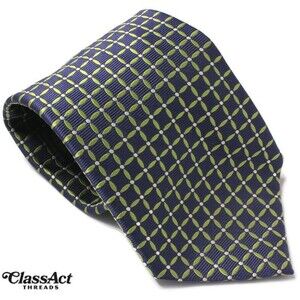 BROOKS BROTHERS 346 Men's Silk Necktie Blue Geometric Tie Designer Luxury USA